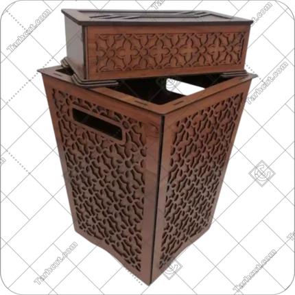 طرح جادستمال کاغذی و سطل مشبک(دولایه سه میل)
