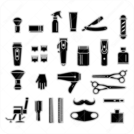 وکتور انواع لوازم ارایشگاه