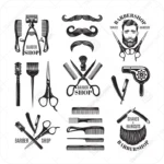 وکتور لوگو و لوازم ارایشگری مردانه