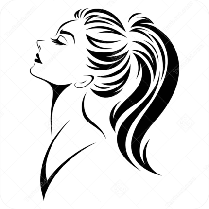 وکتور زن با موی بلند