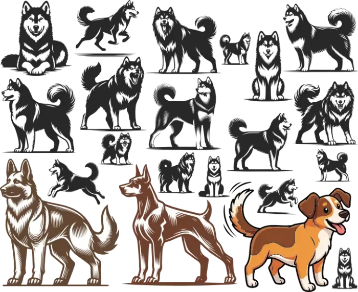 1_tarhcut.com_dog-vector-set-1_760320 وکتور سگ