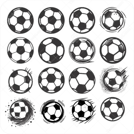 مجموعه وکتور توپ فوتبال در سبک های متنوع
