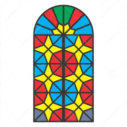 طرح وکتور پنجره سنتی گره چینی