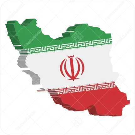وکتور پرچم ایران روی نقشه