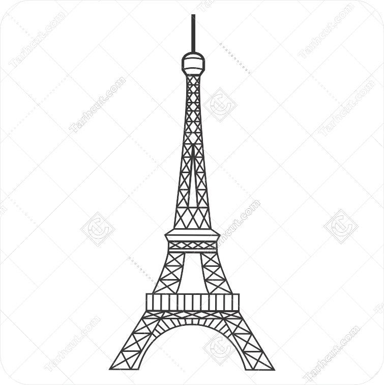 Eiffel-Tower-France-Vector-Black-White وکتور ایفل فرانسه
