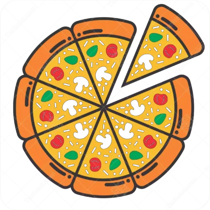 وکتور پیتزا به تفکیک رنگ و ساده سازی جهت تابلو چنلیوم و کارهای چاپی