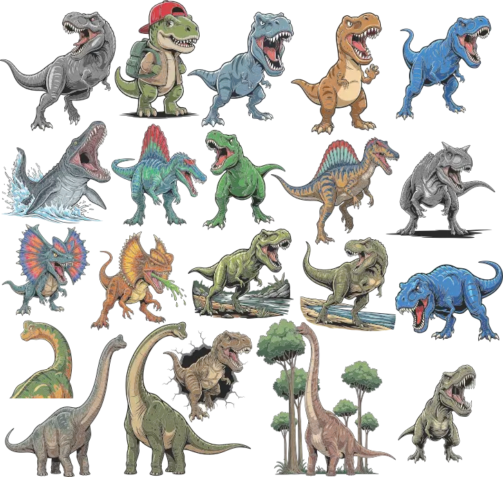 1_tarhcut.com_Dinosaur-Collection-vector_492370 وکتور دایناسور