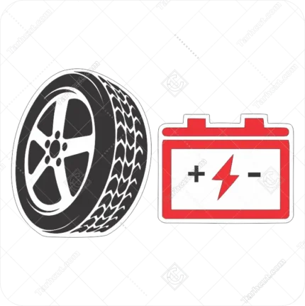 وکتور باتری و لاستیک