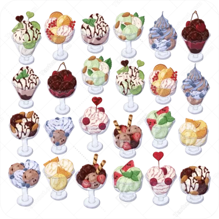 کاپ بستنی در طعم های مختلف