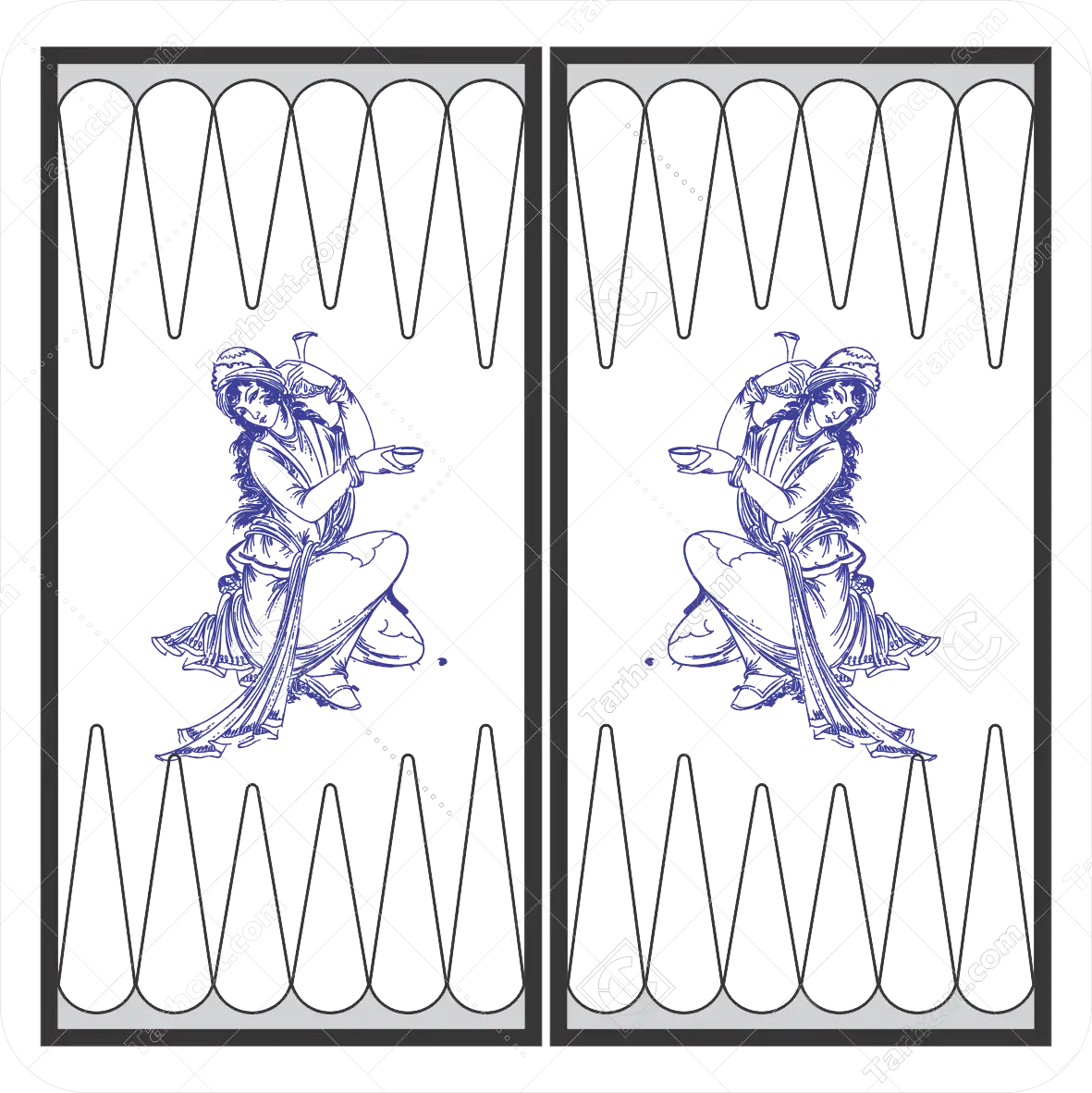 وکتور لیلی جهت حکاکی تخته نرد