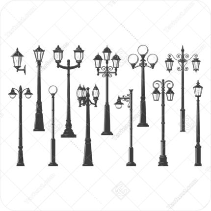 وکتور چراغ های خیابانی
