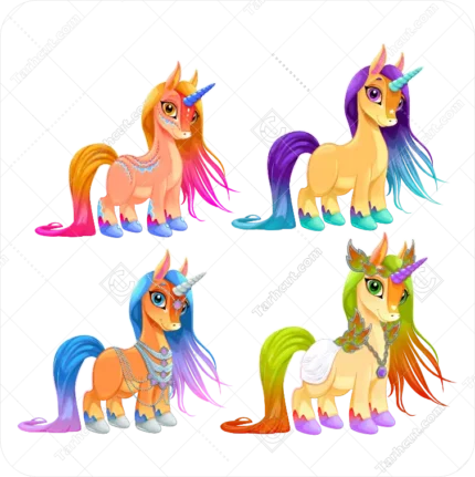 وکتور اسب تک شاخ کارتنی