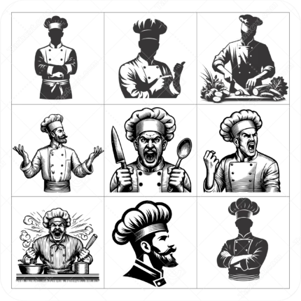 وکتور مختلف سر آشپز