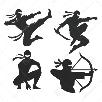 وکتور ورزش رزمی نینجا