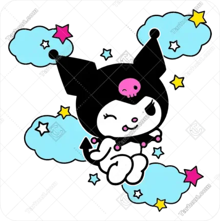 وکتور عروسک کرومی روی ابر