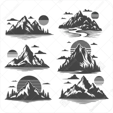 وکتور کوه با غروب